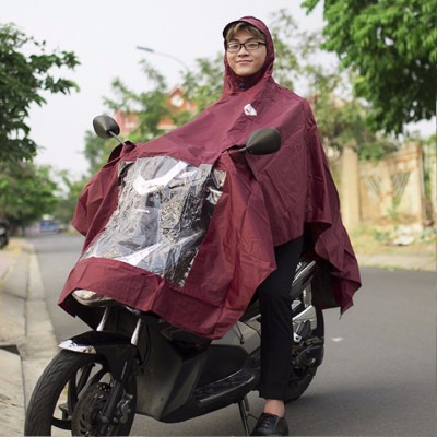 Áo mưa vải dù tổ ong có kiếng đèn cao cấp