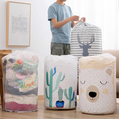 Túi Bạt Đựng Quần Áo Chăn Mền Chống Thấm Nước Sọt Đựng Đồ Gấp Gọn Đa Năng Cỡ Đại 60x45x20cm - Siêu To - Giao Mầu Ngẫu Nhiên