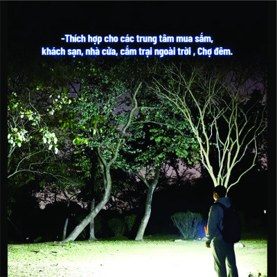 Đèn Năng Lượng Mặt Trời Đa Năng Cầm Tay 300W, Đèn LED Tích Điện Cầm Tay Chống Nước IP66, 5 Chế Sáng, Có Đèn Cảnh Báo