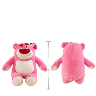 Thú nhồi bông gấu dâu ngồi màu hồng đơn giản - Size từ 40cm đến 90cm - Quà tặng Lotso dâu cute có mùi thơm chất liệu lông xù.