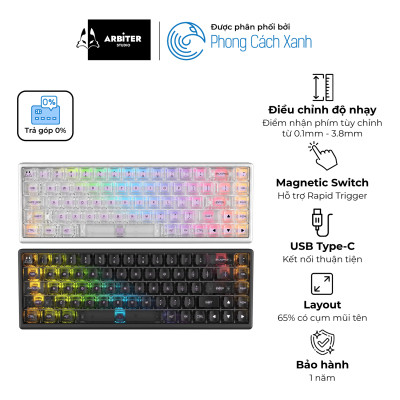 Bàn phím từ HE Arbiter Studio Polar 65 Phantom - Hàng Chính Hãng