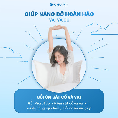 Gối khách sạn CHU MY, êm ái bồng bềnh, vỏ cotton tự nhiên cao cấp