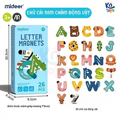 Đồ chơi giáo dục – Bộ chữ cái / Bộ chữ số nam châm hình con vật, trái cây, rau củ - chính hãng MIDEER