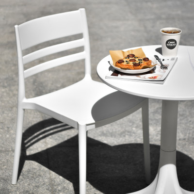 Ghế nhựa đúc nguyên khối Nord, ghế nhựa tựa lưng sân vườn, ghế nhựa đúc cafe ngoài trời cao cấp nhiều màu