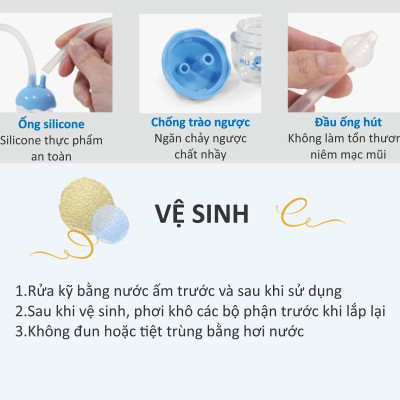 HÚT MŨI DÂY CHO BÉ SƠ SINH BẰNG SILICONE MỀM KUKU - KU5342