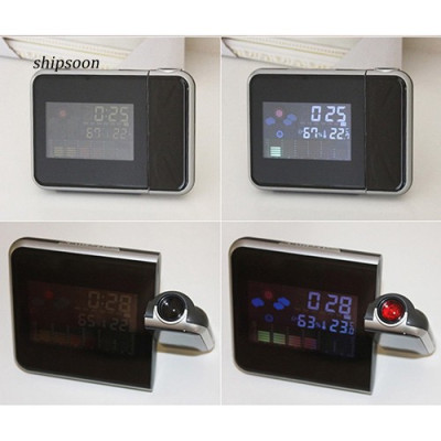 SIÊU HOT-Đồng hồ đo nhiệt độ, đồng hồ đo độ ẩm, đồng hồ đo nhiệt độ và độ ẩm kiêm báo thức,MÀN HÌNH LCD Kỹ Thuật Số LED Chiếu Đồng Hồ Báo Thức Trạm Thời Tiết Lịch Báo Lại-quốc tế 206749