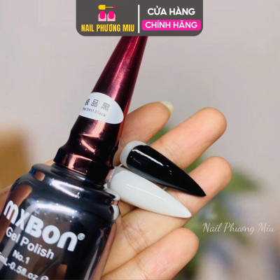 Sơn Gel MXBON Đen, Trắng, Trắng Sữa, Nước Gạo Cao Cấp Chai 15ml Làm Nail, Bóng Mướt, Bám Móng Bền Màu, Lên Màu Chuẩn Cho Nữ Women