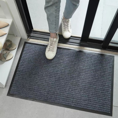 Thảm Chùi Chân chống trượt đế cao su trải sảnh 120cm x180cm - Đỏ đun & Xám đen