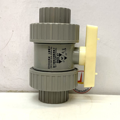 Van hai (2) đầu rắc co 49 nhựa PVC Jiarong _ UB015