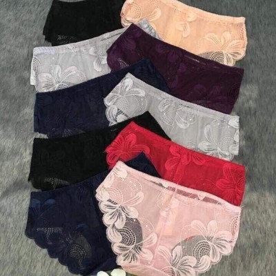 combo 5 chiếc quần lót ren lụa đính nơ phong cách tiểu thư cực xinh
