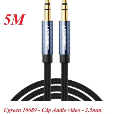 Ugreen UG10689AV112TK 5M màu Xanh Cáp âm thanh 2 đầu 3.5mm dương - HÀNG CHÍNH HÃNG