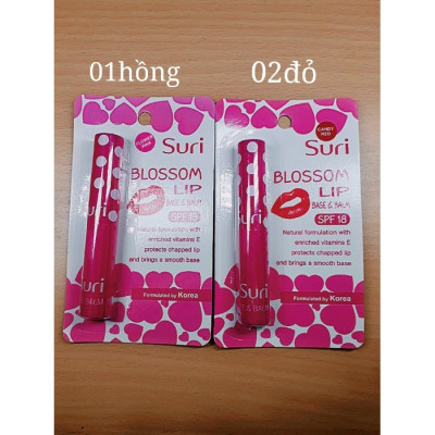 Son dưỡng ẩm bảo vệ môi chiết xuất trái bơ mỡ Suri Blossom Lip Hàn Quốc 1.8g PK01.Hồng tặng kèm móc khoá