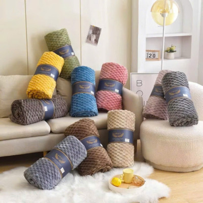 Chăn Hè, Chăn Văn Phòng Lông Tuyết Kẻ Ô Vuông Nhập Khẩu, Kích Thước 2m2 x 2m - HÀNG CHÍNH HÃNG MINIIN