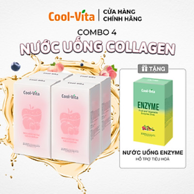 [Mua 4 tặng 1] Combo Collagen Uống Trẻ Hóa Sáng Da & Enzyme Chiết Xuất Từ Trái Cây và Rau Củ Hỗ Trợ Tiêu Hoá, Thanh Lọc Cơ Thể Coolvita