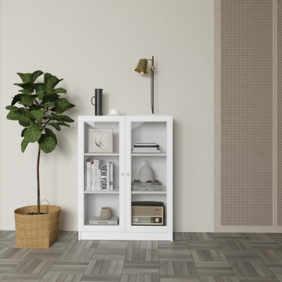 [Happy Home Furniture] CATY, kệ sách 3 tầng cửa kính,  80cm x 30cm x 106cm (DxRxC), KSA_012