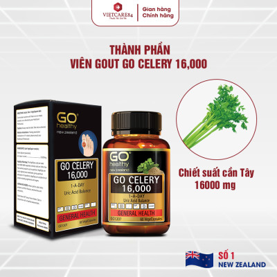 Bộ Sản Phẩm 2 Hộp Viên Gout Nhập Khẩu Chính Hãng New Zealand Go Celery 16000mg (30 + 60 Viên)