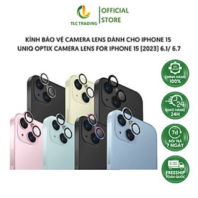 Kính bảo vệ camera dành cho iPhone 15/ 15 Plus UNIQ Optix Camera Lens - Hàng Chính Hãng