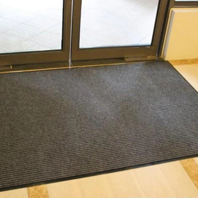 ( Hàng Cao Cấp ) Thảm chùi chân đế chống trượt dạng sọc Stripmate Màu Xám đen / Xám đỏ kT 40 x 60 cm