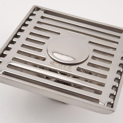 Phễu thu sàn, thoát sàn chống hôi có đường thoát cho máy giặt Inox SUS 304 10X10cm Eurolife EL-HG05