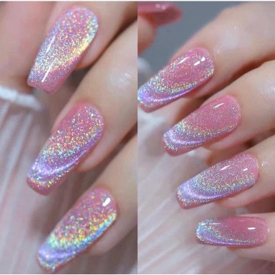 Sơn Gel Mắt Mèo Kim Cương Huaxi 9D Cao Cấp Lấp Lánh, Sơn Nhũ Vàng Bạc Cầu Vồng Làm Nail Gel Mắt Mèo Nail Phương Miu Nữ