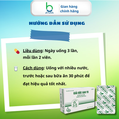 Viên Uống Giải Độc Gan YB  Hỗ Trợ Thanh Nhiệt, Giải Độc Gan, Bảo Vệ Gan - Hộp 30 viên