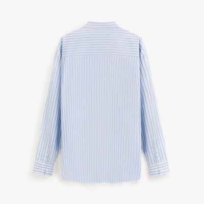 Áo Sơ Mi ROUTINE Nam Tay Dài Kẻ Sọc 100% Cotton Form Loose - 10S24SHL003 | LASTORE MENSWEAR