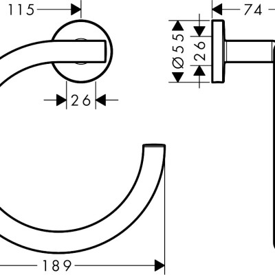 Vòng treo khăn HANSGROHE Logis Universal 41724 - Hàng chính hãng