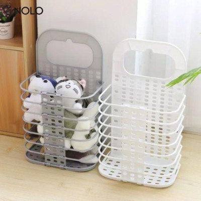  Bộ Sọt Giỏ Đựng Quần Áo Vật Dụng Treo Tường Chất Liệu Nhựa PP Có Thể Gấp Gọn Tiện Dụng