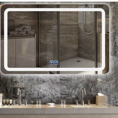 GƯƠNG TREO PHÒNG TẮM CẢM ỨNG ĐÈN LED CHỮ NHẬT CAO CẤP 700x500 cm (có nút cảm ứng bật tắt)