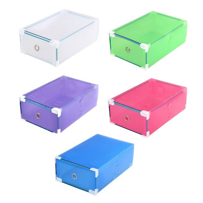 Bộ 5 Hộp Giày Trong Suốt Dạng Ngăn Kéo Viền Khung Kim Loại Hando ( 5 màu ngẫu nhiên )