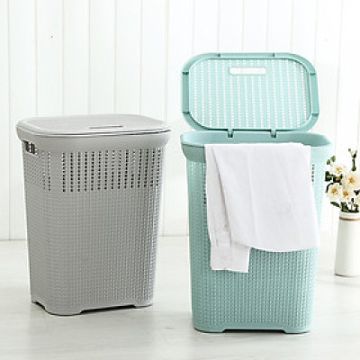 Giỏ đựng đồ quần áo có nắp Hàn Quốc ( Tặng Sét 5 Móc áo Inox Xoắn Dài 40cm )