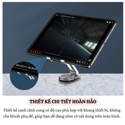 Giá đỡ hợp kim nhôm xoay 360 độ, gấp gọn điều chỉnh linh hoạt điện thoại máy tính bảng hiệu WIWU ZM107 cho iPhone iPad 16 15 11 12 13 Fold Flip S23 S24 - Hàng nhập khẩu
