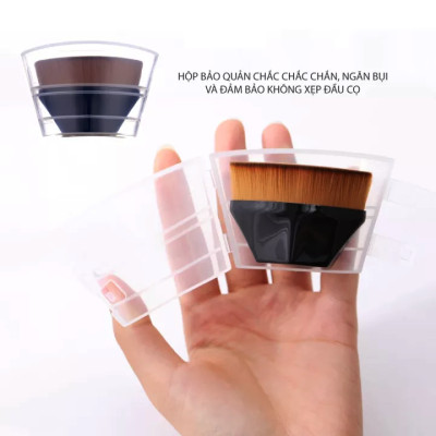 Cọ Chuyên Đánh Kem Nền không tì vết Lông Mềm Cầm Tay Có Hộp Đựng Đầu Phẳng Hình Lục Giác Dùng Tán Kem Nền / Phấn Má/ BB