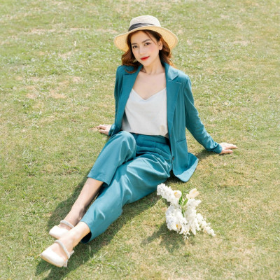 Set áo blazer kèm quần suông rộng Hàn Quốc phong cách công sở Haint Boutique