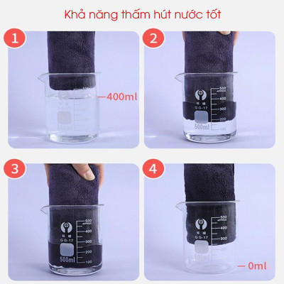 Khăn lau xe ô tô đa năng microfiber xám không để lại bụi vải, không để lại vệt nước, khổ to, không phai màu TÂM LUÂN Chổi lau tẩm dầu - Hàng chính hãng