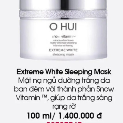 Mặt Nạ Ngủ Trắng Da Ohui Extreme White Sleeping Mask 100ml
