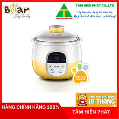 Nồi Chưng Yến, Tiềm Thuốc Bắc BEAR SUBE001 Kèm Lồng Hấp Dung Tích 0.8 Lít, Công Suất 200W - Hàng Chính Hãng