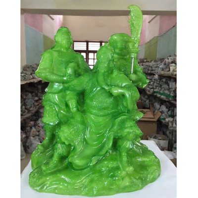 Bộ tượng Tam Thánh CTQ10 25 x 20.2 x 27.6cm Tundo mạ vàng hoặc màu xanh lựa chọn