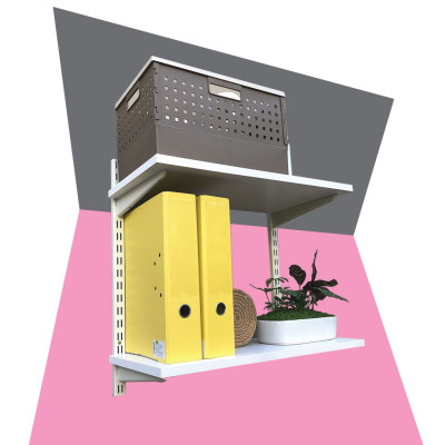 Kệ Ray Tường SMLIFE Railshelf 2 Tầng H60cm - Kệ Sách Treo Tường Tùy Biến Kích Thước & Vị Trí Hiện Đại Cho Căn Hộ Nhỏ