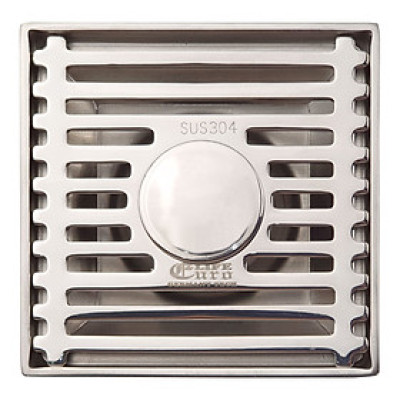 Phễu thu sàn, thoát sàn chống hôi có đường thoát cho máy giặt Inox SUS 304 10X10cm Eurolife EL-HG05