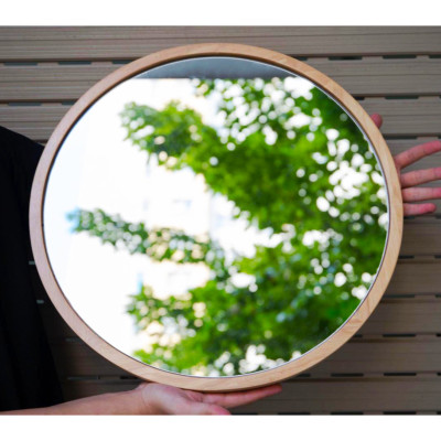 GƯƠNG TRÒN TREO TƯỜNG KHUNG GỖ HÀN QUỐC KHÔNG - CIRCLE MIRROR