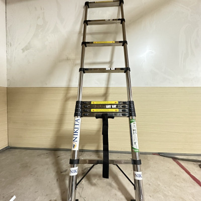 Thang Nikita  inox rút đơn 3,2 m tiện cất gọn, di chuyển, chống trượt an toàn, tải trọng đến 150kg