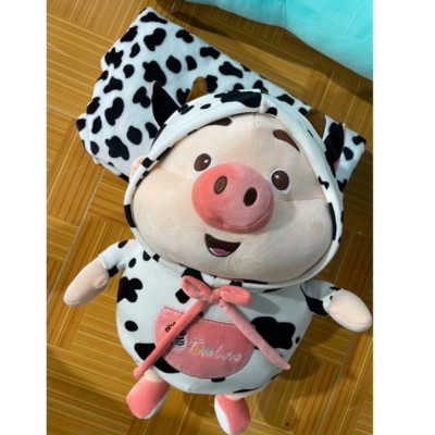 Thú nhồi bông heo tiktok cosplay bò sữa - Size từ 35cm đến 45cm -Quà tặng gấu. bông heo tiktok đáng yêu êm mịn.