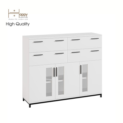 [Happy Home Furniture] LOUIS , Tủ lưu trữ 4 ngăn kéo 3 cửa mở - chân sắt , 126cm x 36cm x 104cm ( DxRxC), THK_060