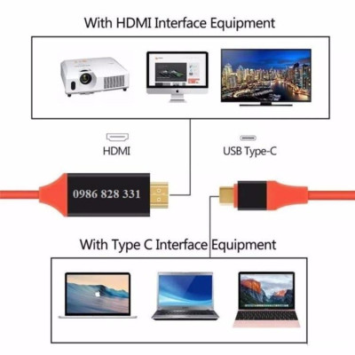 Cáp HDMI MHL cho điện thoại Android Type-C dài 2m