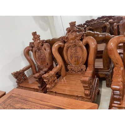 Bộ bàn ghế cao cấp phượng gỗ hương đá - Nội thất phòng bếp - Nội thất gia đình - Nội thất sang trọng