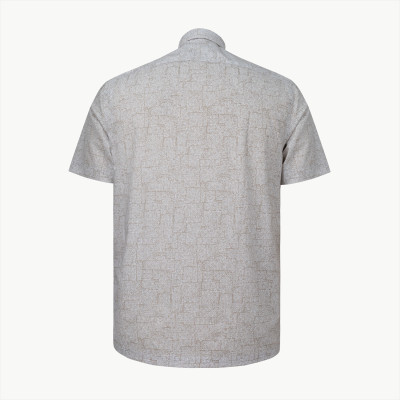 Áo sơ mi nam KHATOCO ngắn tay họa tiết A1MN498T2-CNIN659-2611-N