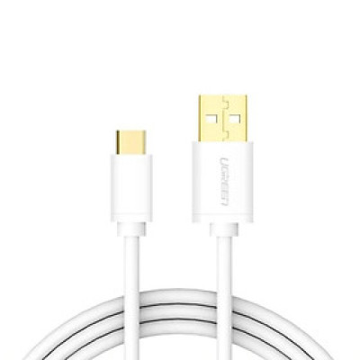 Ugreen UG30165US141TK 1M Màu Trắng Dây cáp USB 2.0 sang Type-C truyền dữ liệu và sạc - HÀNG CHÍNH HÃNG