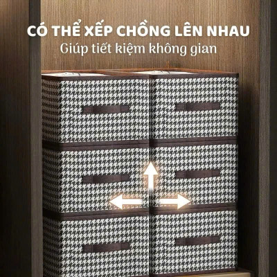 Hộp Vải Đựng Quần Áo 6 Ngăn Cao Cấp - Túi Đựng Quần Áo Có Nắp, Thiết Kế Gọn Gàng - HÀNG CHÍNH HÃNG MINIIN