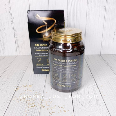 Tinh Chất Dưỡng Trắng Chống Lão Hóa Farmstay 24k Gold & Peptide Perfect Ampoule 250ml – Hàng Chính Hãng